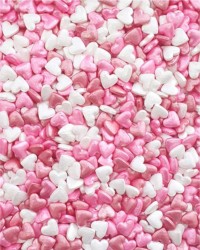 Посыпка кондитерская «Сердечки крупные Малиново-Бело-Розовые», мини